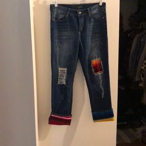Serape Distressed Jeans